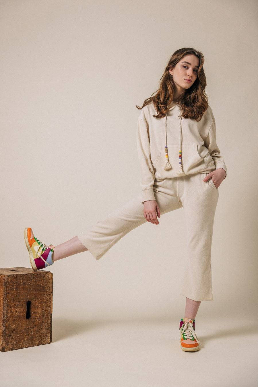 Liv Bergen Hoodie California in creme Verkauf