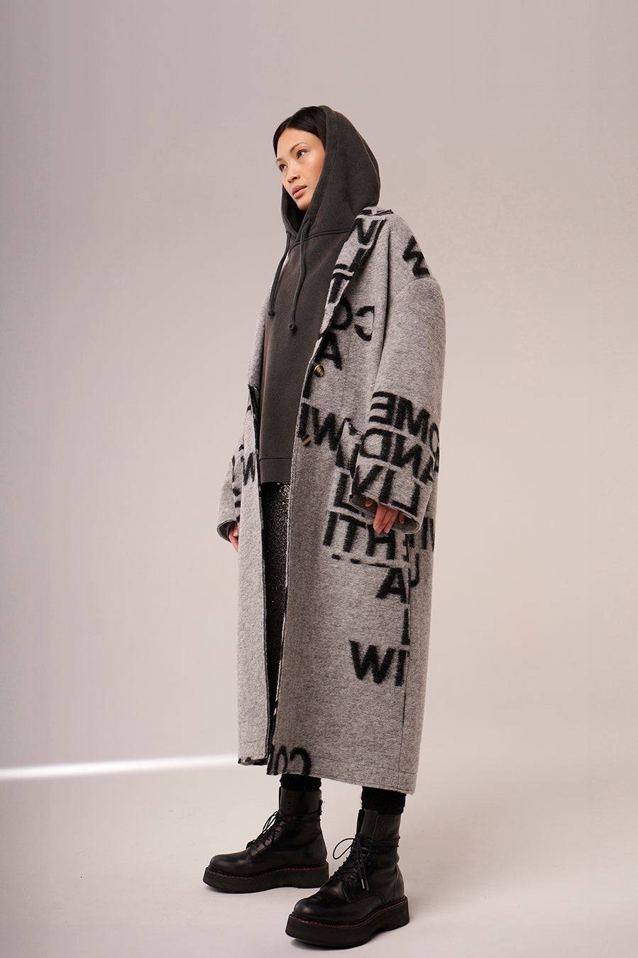 Liv Bergen Mantel Come in black/grey Vatertagsangebot