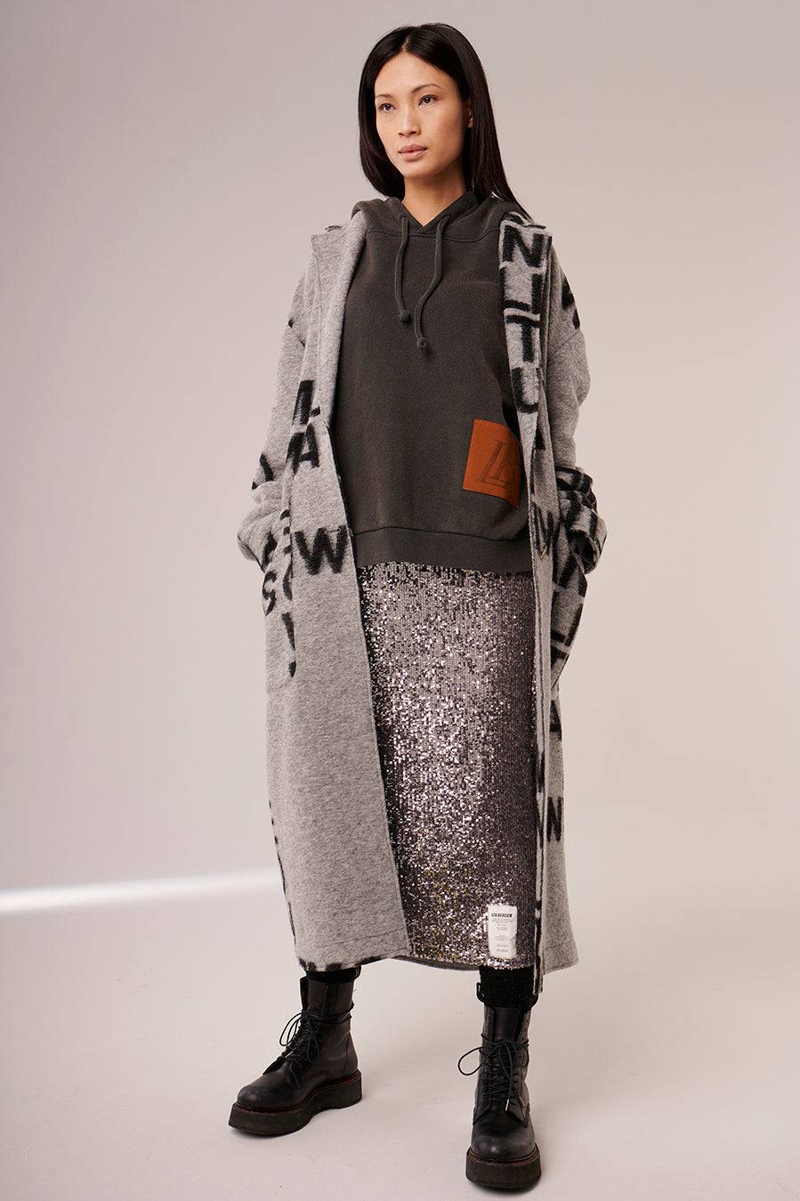 Liv Bergen Mantel Come in black/grey Vatertagsangebot