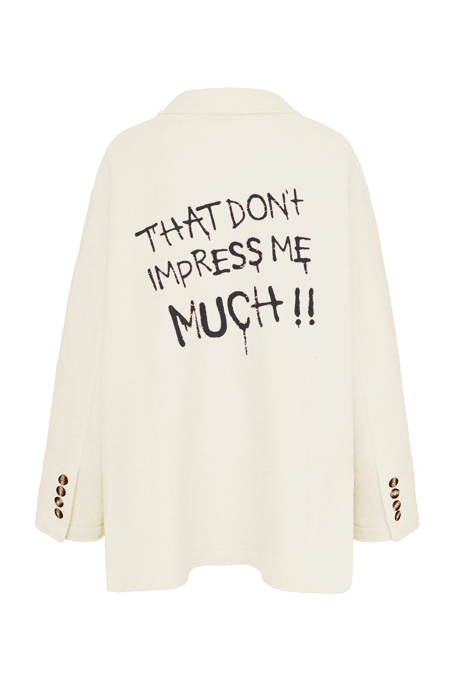 Liv Bergen Oversized Jacke "THAT DON'T IMPRESS ME MUCH" in creme Kauf eins, bekomm eins gratis