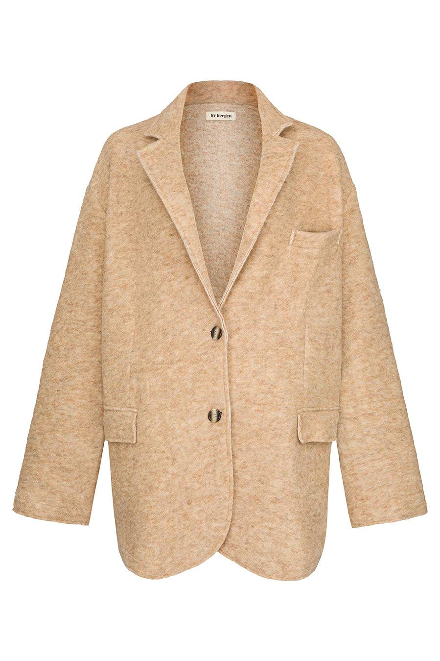 Liv Bergen Oversized Jacke "THAT DON'T IMPRESS ME MUCH" in sand Tägliche Deals