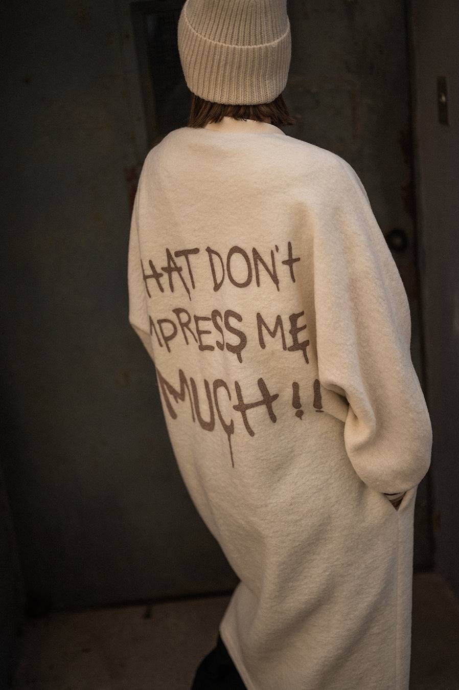 Liv Bergen Mantel "THAT DON'T IMPRESS ME MUCH" in creme JETZT KAUFEN