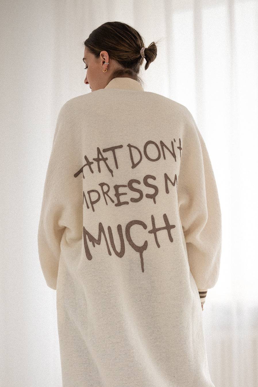 Liv Bergen Mantel "THAT DON'T IMPRESS ME MUCH" in creme JETZT KAUFEN