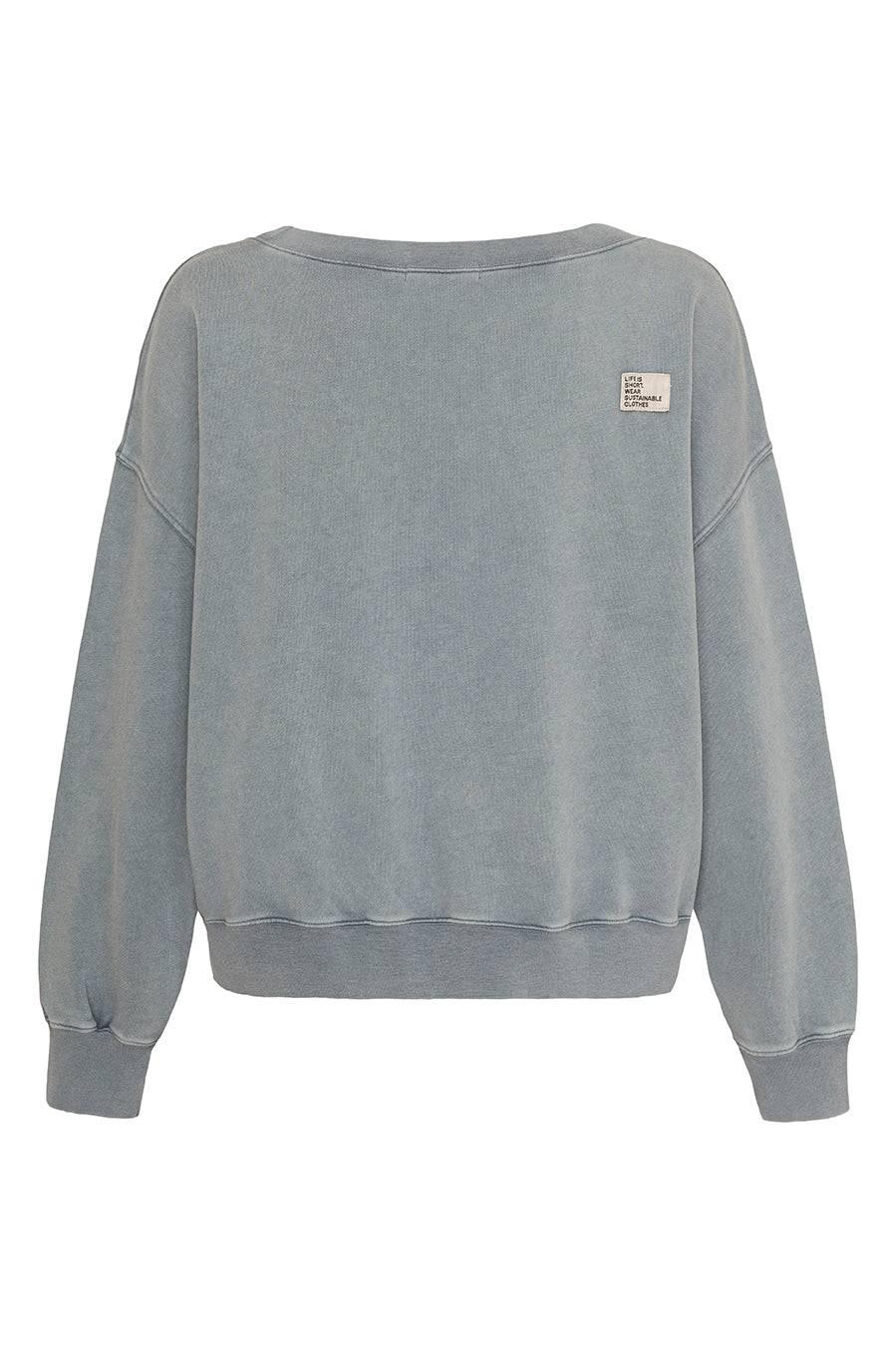 Liv Bergen Sweater square "100% Organic Cotton" in stormy Neueste Mode