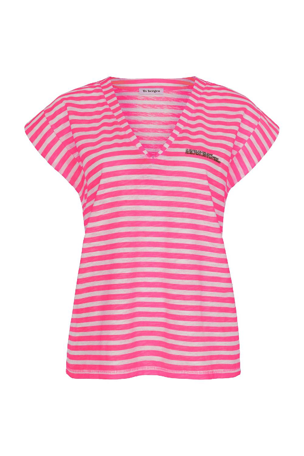 Liv Bergen T-Shirt Stripe in neon pink Super Sparpreis
