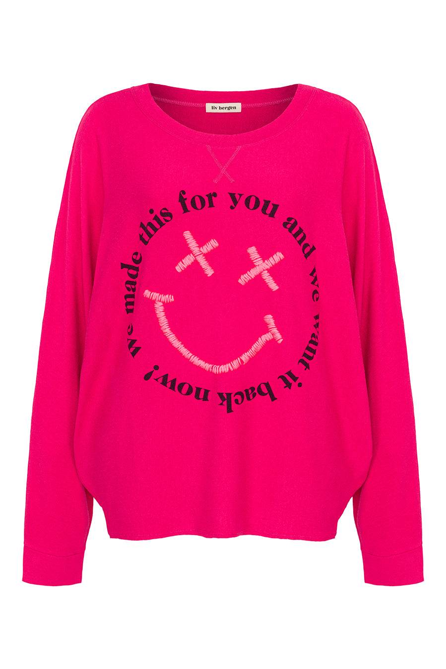 Liv Bergen Sweater Smiley in pink peacock Bis zu 60% Rabatt