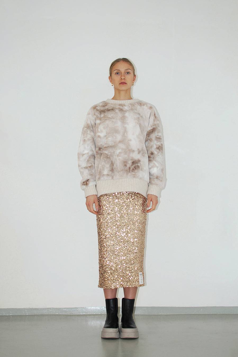 Liv Bergen Sweater Soft in beige batik Kostenlose Rückgabe
