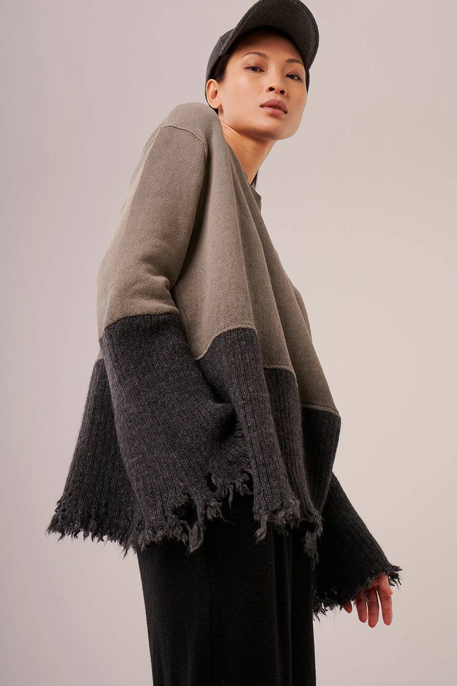 Liv Bergen Sweater Cotton dye in mocca Online