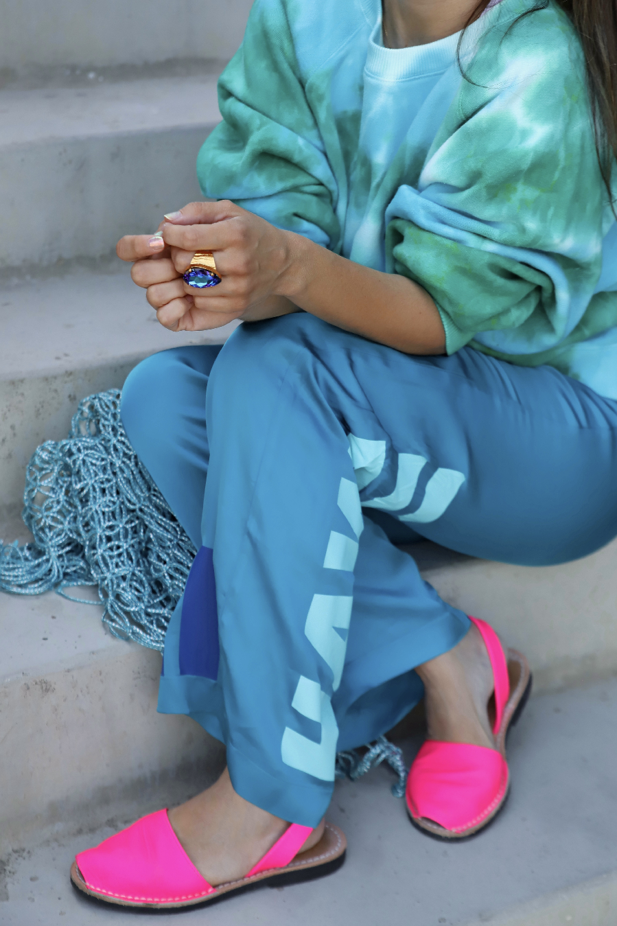 Liv Bergen Sweater Clouds in turquoise Sonderangebote