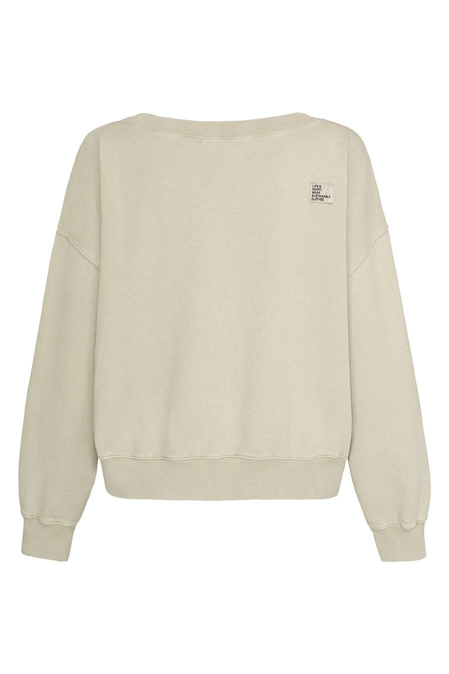 Liv Bergen Sweater square "100% Organic Cotton" in sand zollfrei