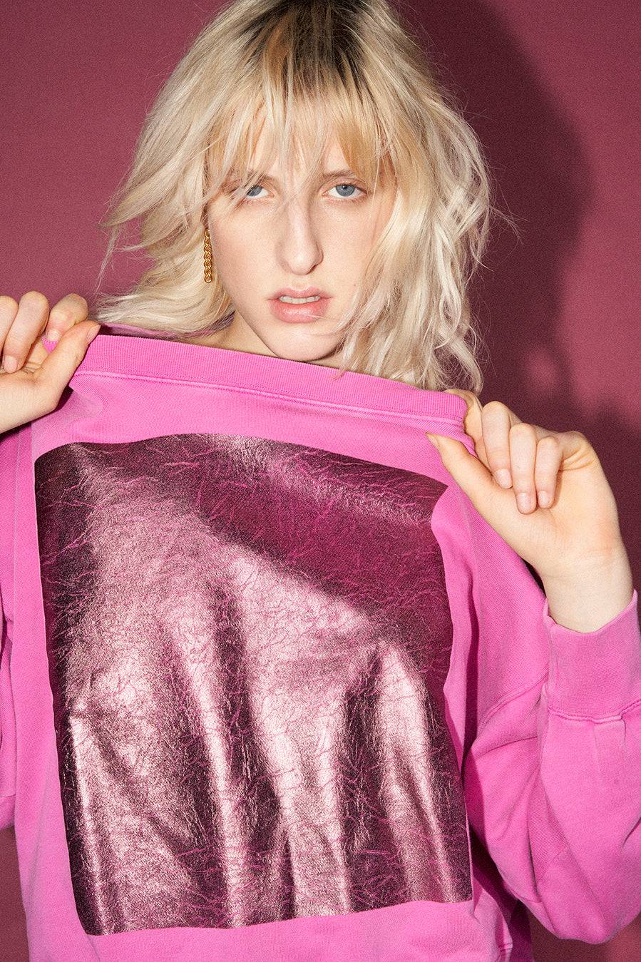 Liv Bergen Sweater square "100% Organic Cotton" in rose 2025