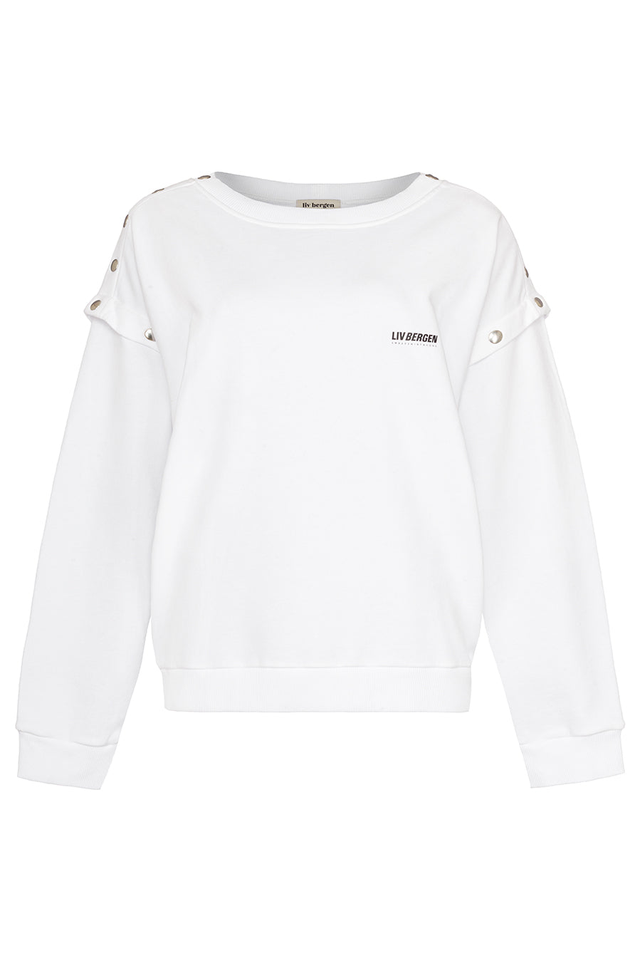 Liv Bergen Sweater Rivets in optic white Outlet