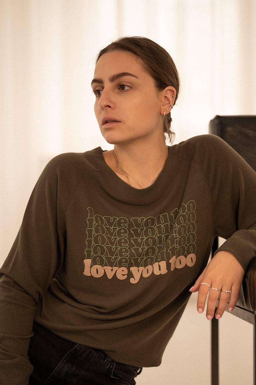 Liv Bergen Sweater LOVE in greg green Hotsell