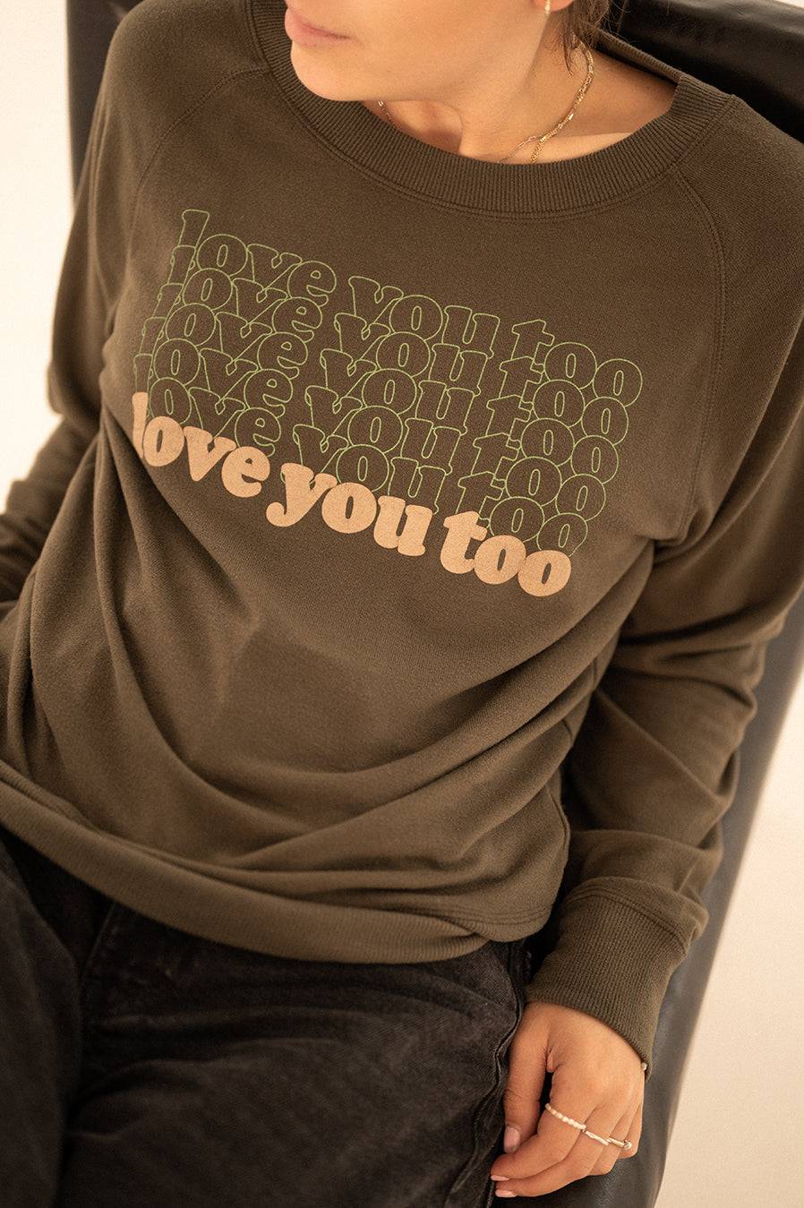 Liv Bergen Sweater LOVE in greg green Hotsell
