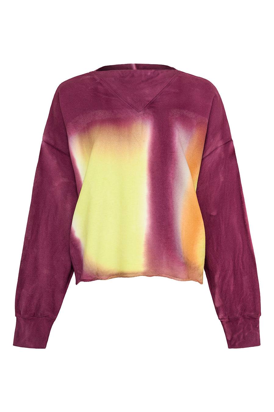Liv Bergen Sweater handpainted in aubergine Günstiger Verkauf
