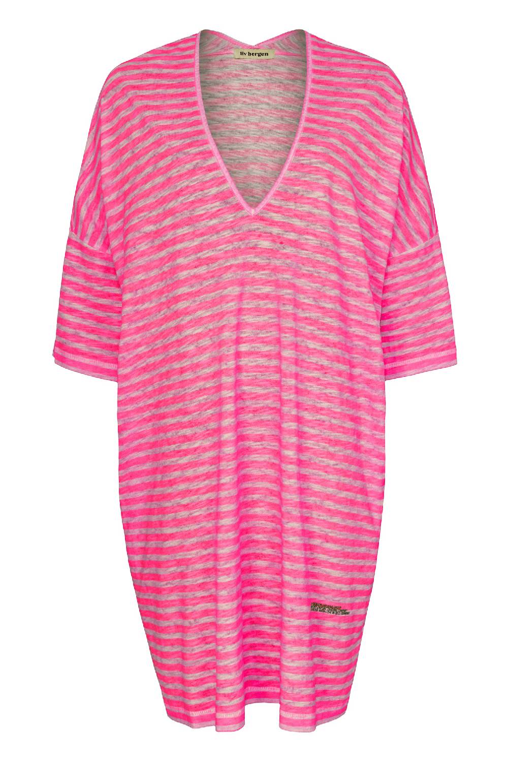 Liv Bergen Oversized Kleid in stripe neon pink Kostenloser Versand international