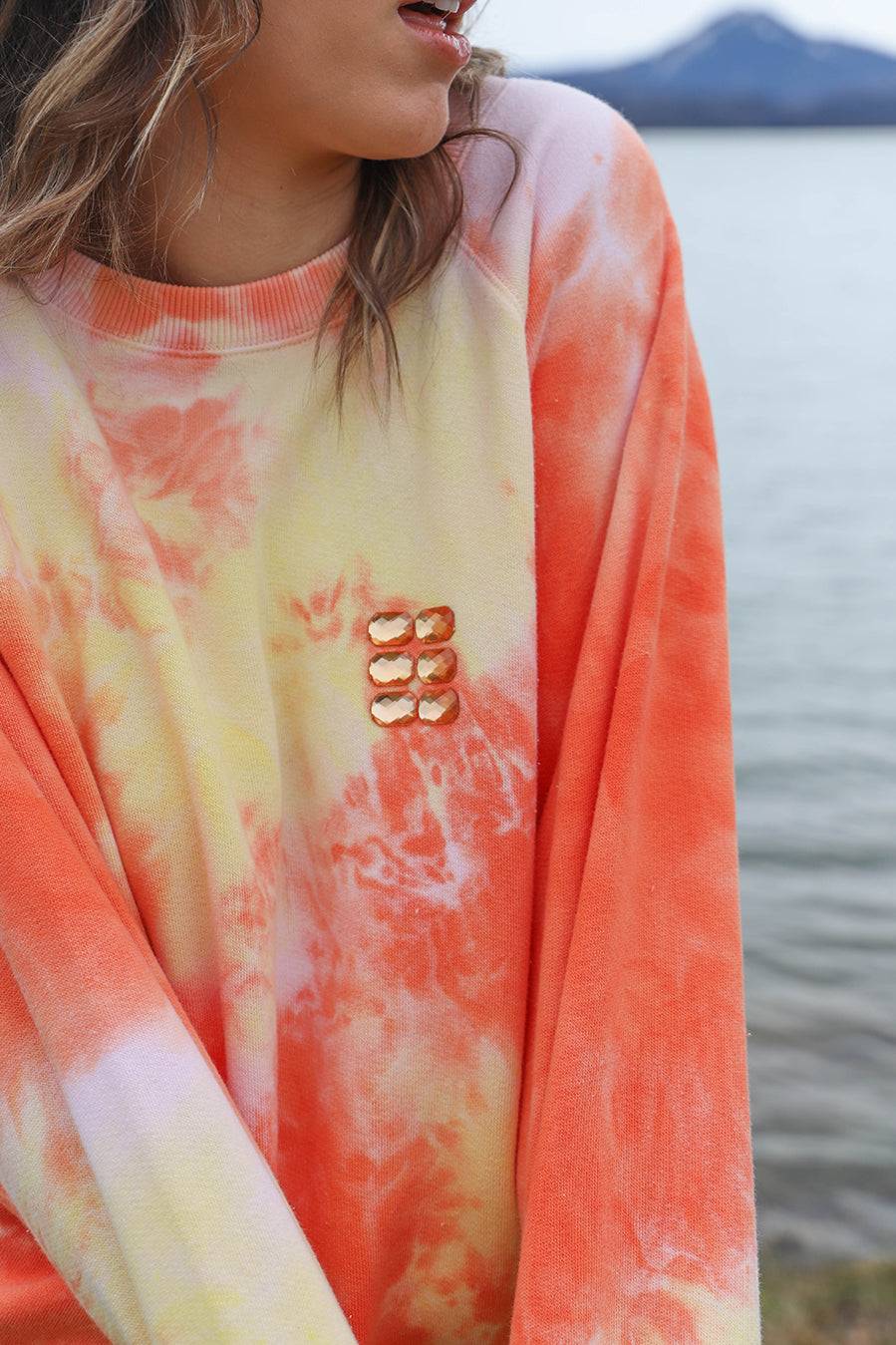 Liv Bergen Sweater Clouds in orange Speichern exportieren