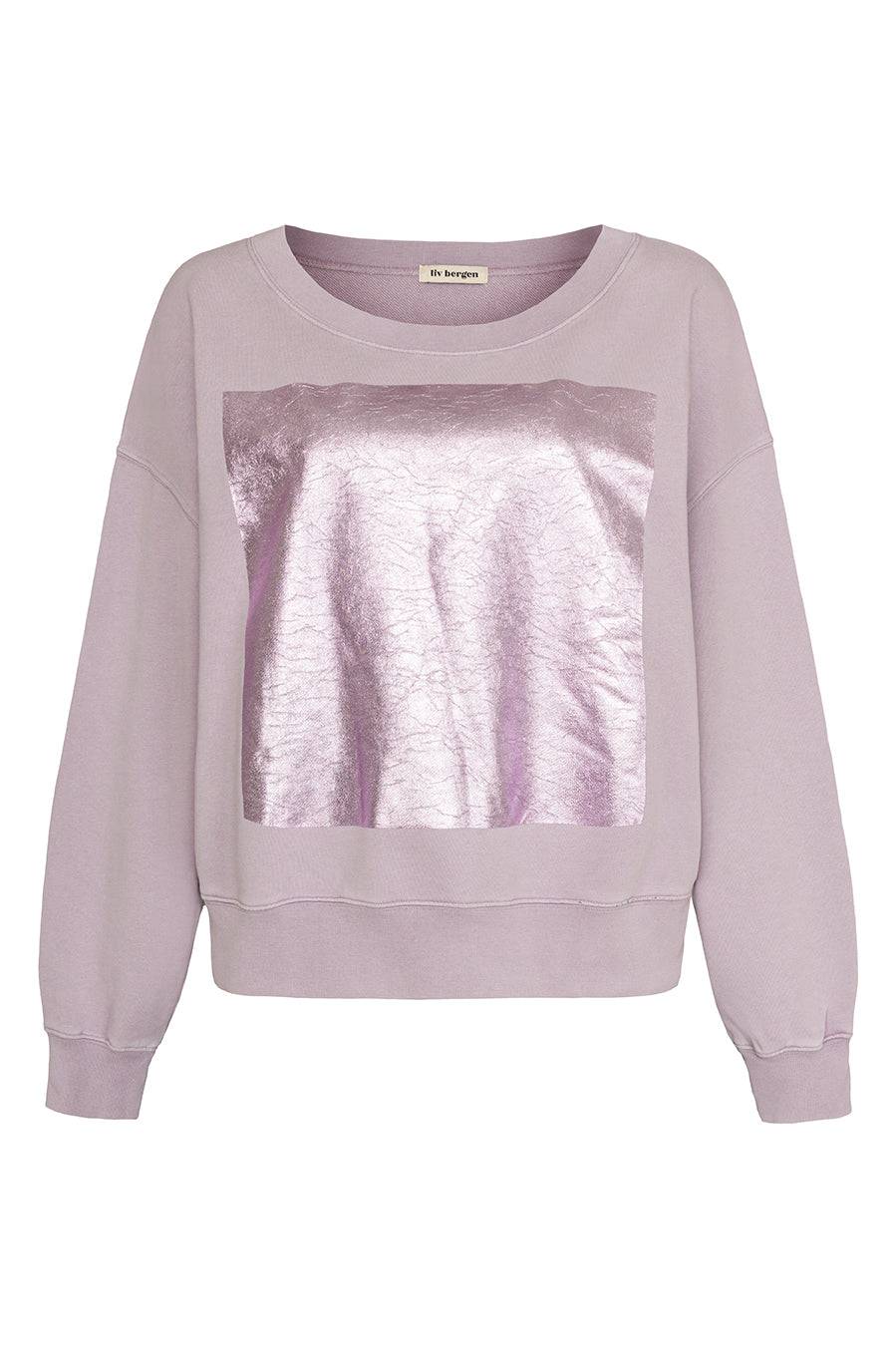 Liv Bergen Sweater square "100% Organic Cotton" in lilac Saisonale Angebote