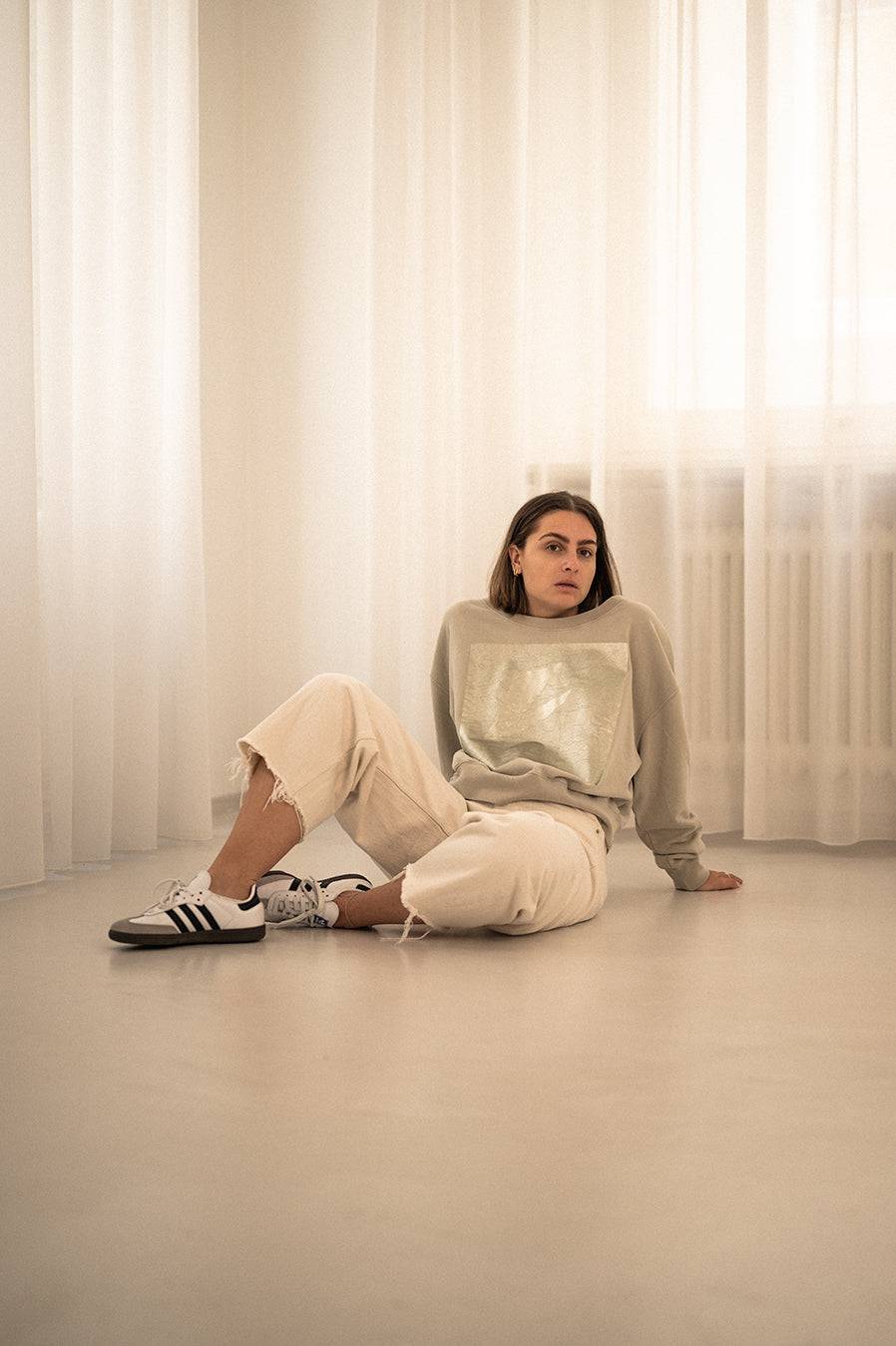Liv Bergen Sweater square "100% Organic Cotton" in lilac Saisonale Angebote