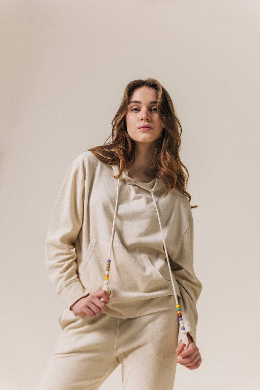 Liv Bergen Hoodie California in creme 50% Rabatt mit kostenlosem Versand