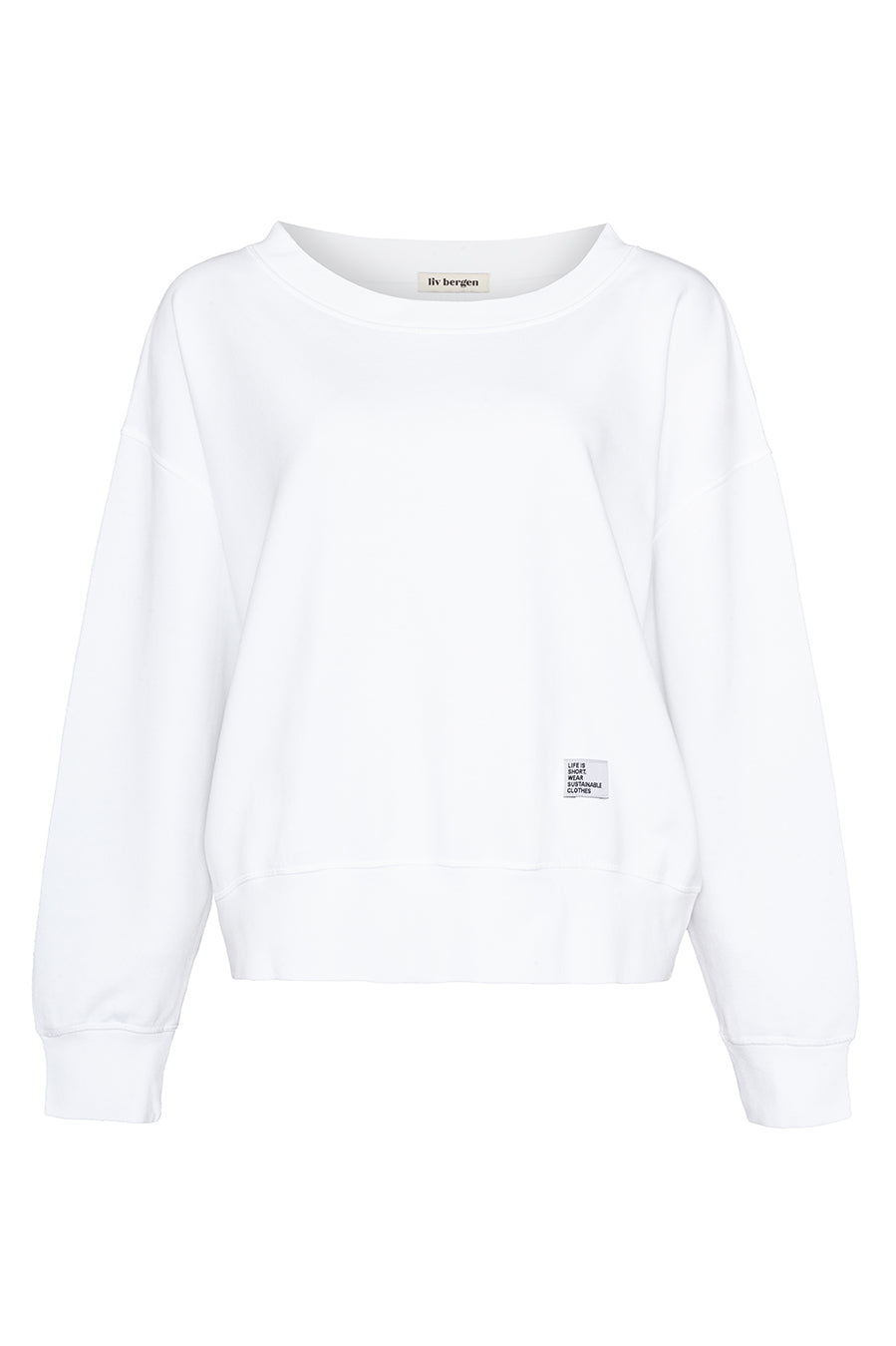Liv Bergen Sweater "100% Organic Cotton" in optic white Clearance-Verkauf