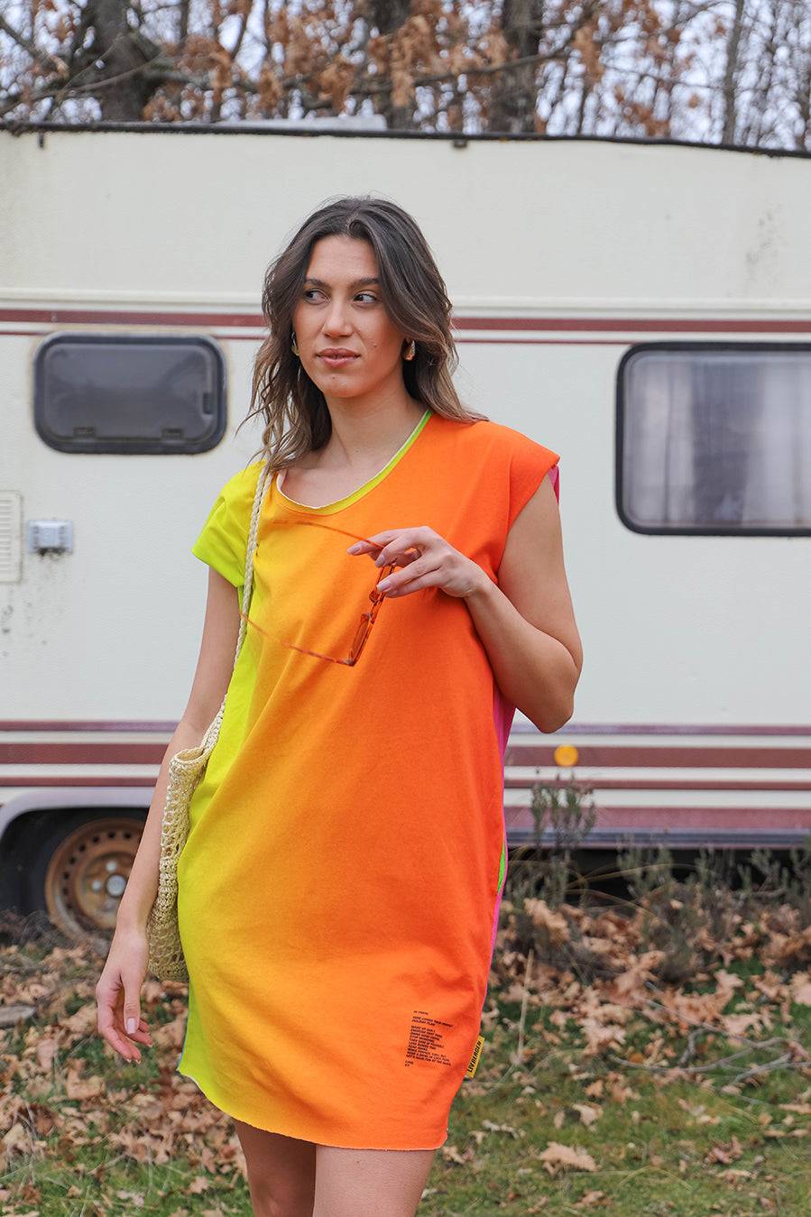 Liv Bergen Kleid Rainbow in multicolour Fabrikverkauf