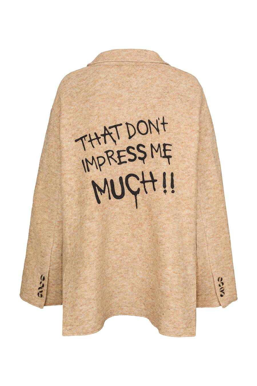 Liv Bergen Oversized Jacke "THAT DON'T IMPRESS ME MUCH" in sand Neueste Mode