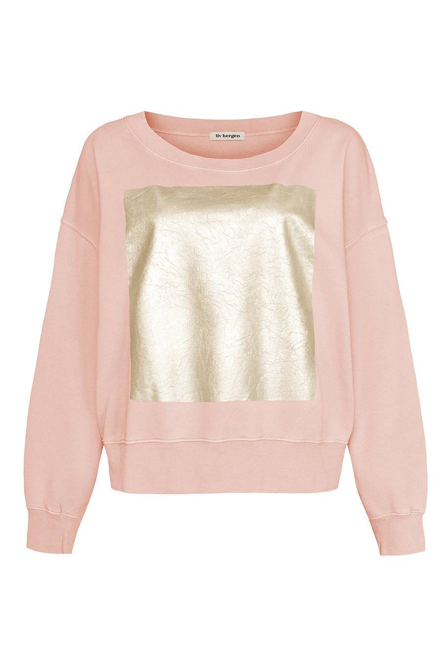 Liv Bergen Sweater square "100% Organic Cotton" in powder Begrenzte Freigabe