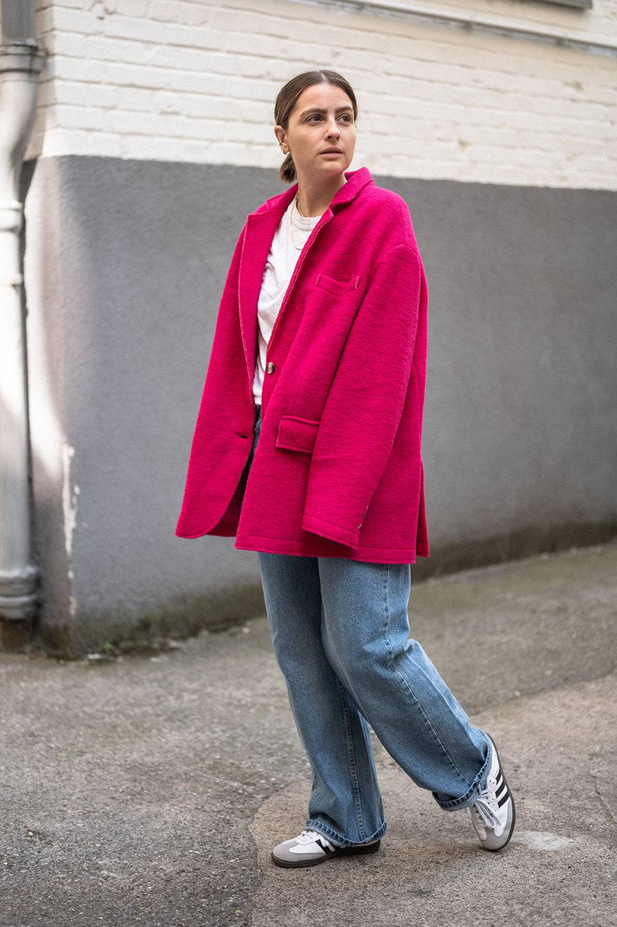 Liv Bergen Oversized Jacke "THAT DON'T IMPRESS ME MUCH" in pink Neueste Stile