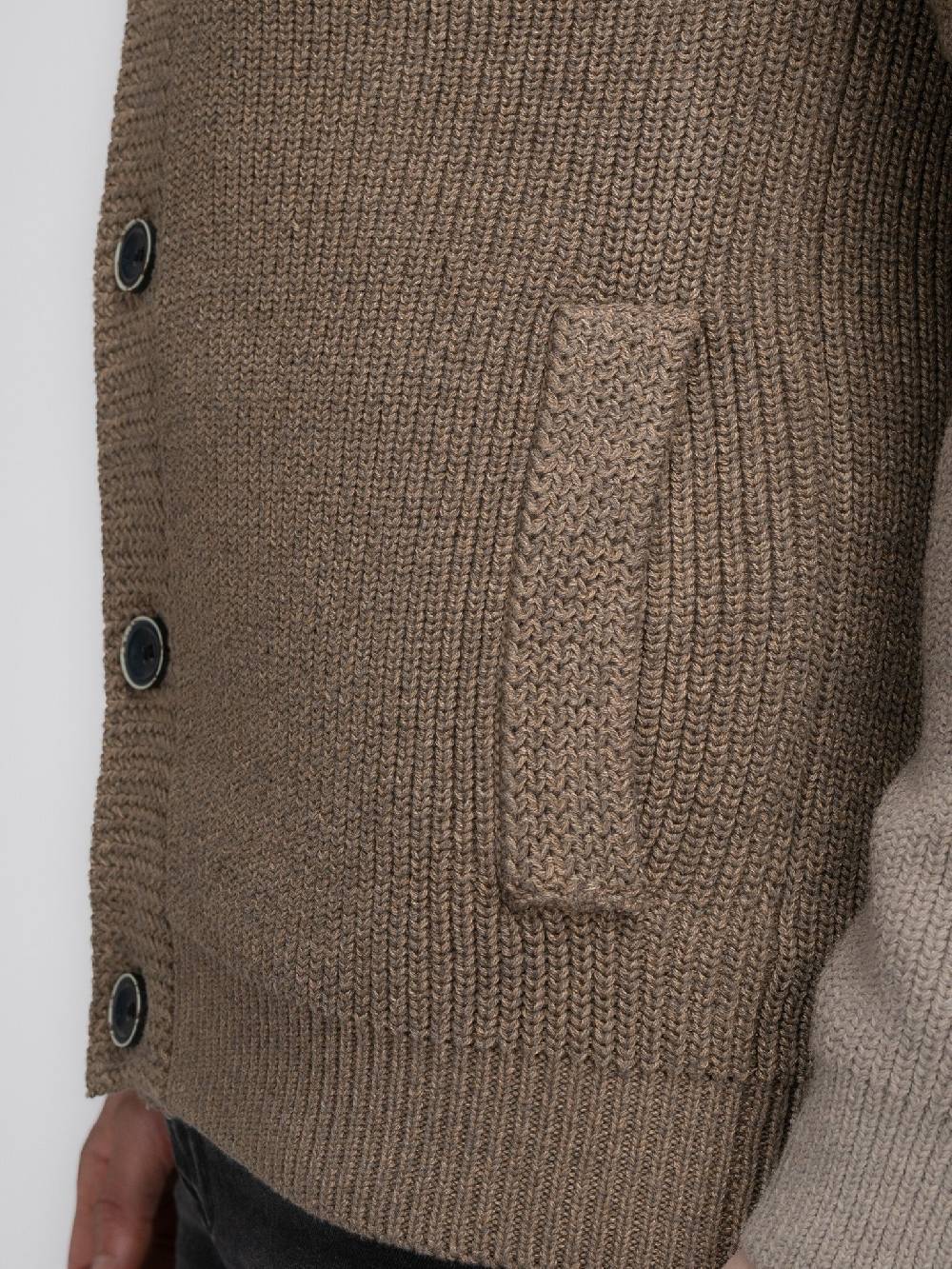 Petrol Industries M-3040-KWC282 Men Knitwear Collar Cardigan (7140 Oak) Letzte 3 Tage