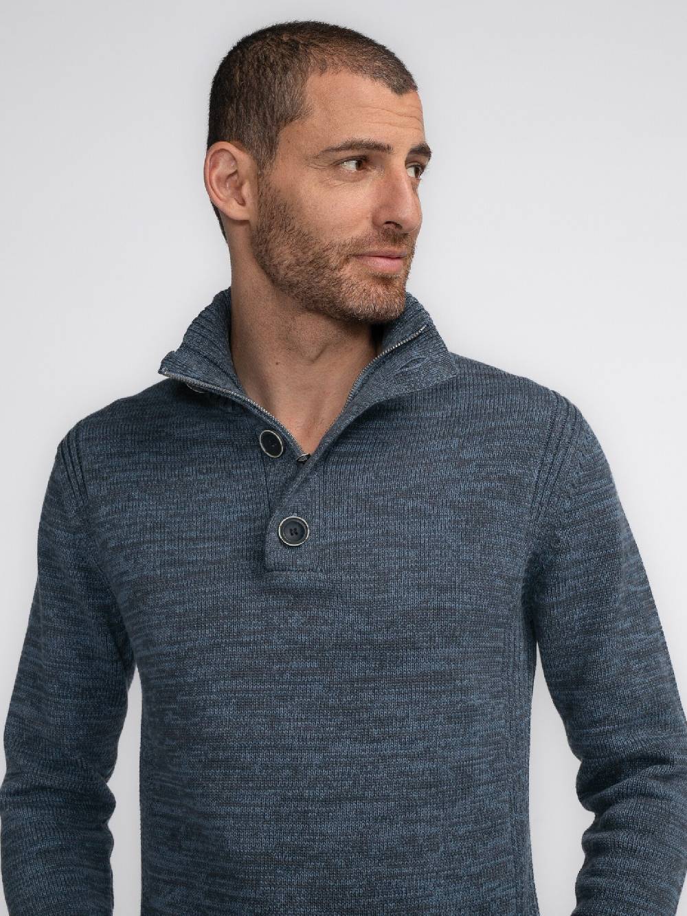 Petrol Industries M-3040-KWC206 Men Knitwear Collar (5183 Light Shadow) Letzte 2 Tage