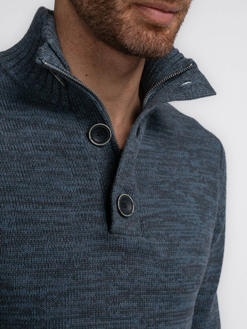 Petrol Industries M-3040-KWC206 Men Knitwear Collar (5183 Light Shadow) Letzte 2 Tage