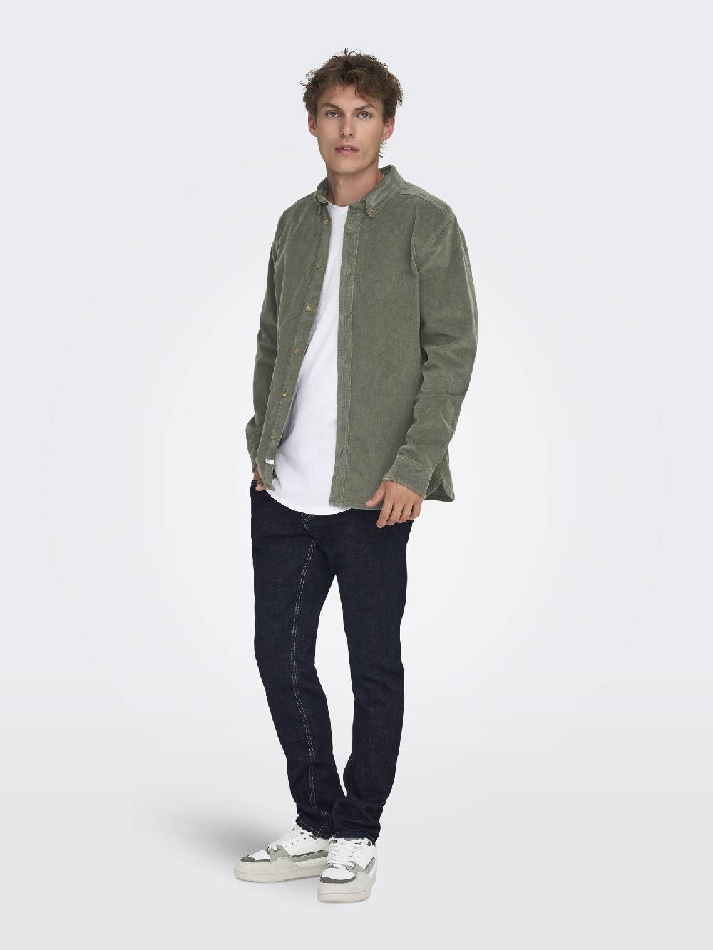 Only & Sons ONSMICHAEL 18W REG CORD STRETCH LS (Castor Gray) Nur noch ein Tag übrig