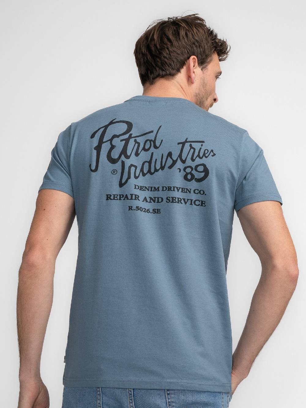 Petrol M-3040-TSR662 Men T-Shirt SS Classic Print (5183 Light Shadow) Super Rabatt
