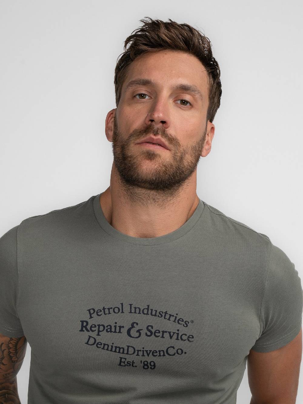 Petrol M-3040-TSR661Men T-Shirt SS Classic Print (6165 Dark Sage) Riesige Rabatte