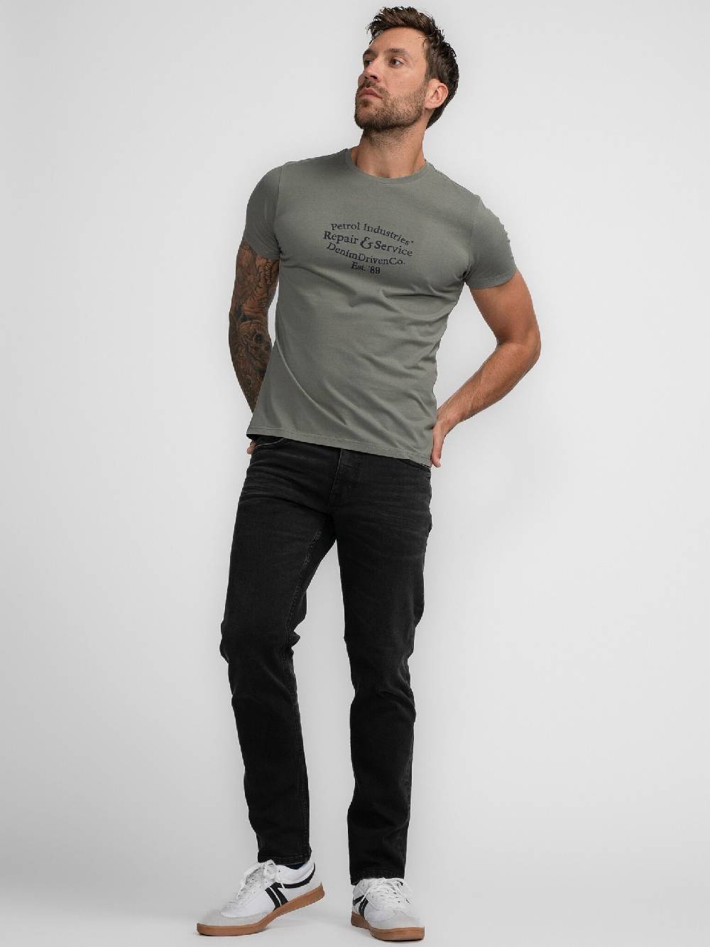 Petrol M-3040-TSR661Men T-Shirt SS Classic Print (6165 Dark Sage) Riesige Rabatte