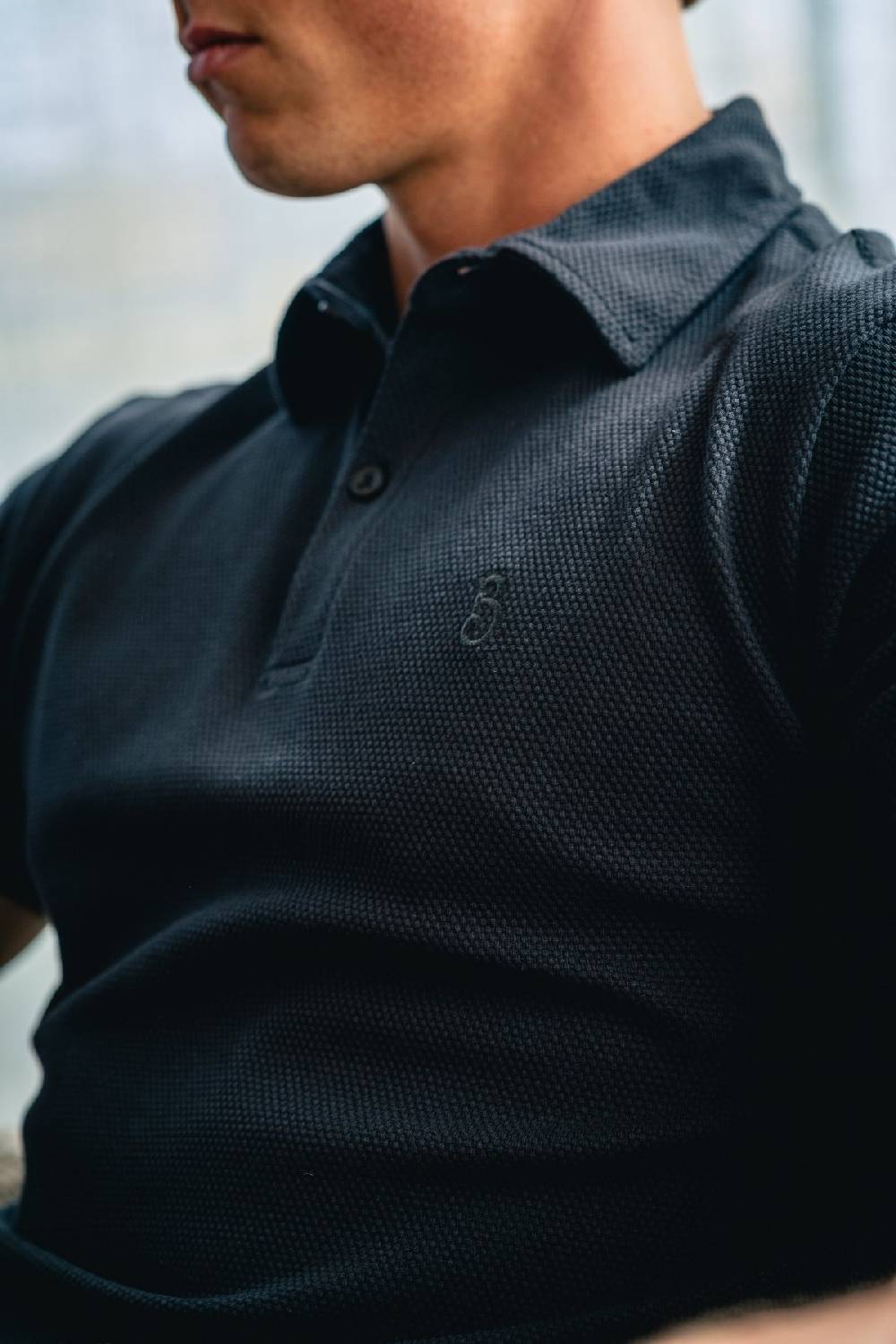 Boogaerts MAX WAFFLE POLO BLACK Begrenzt auf 3 Tage