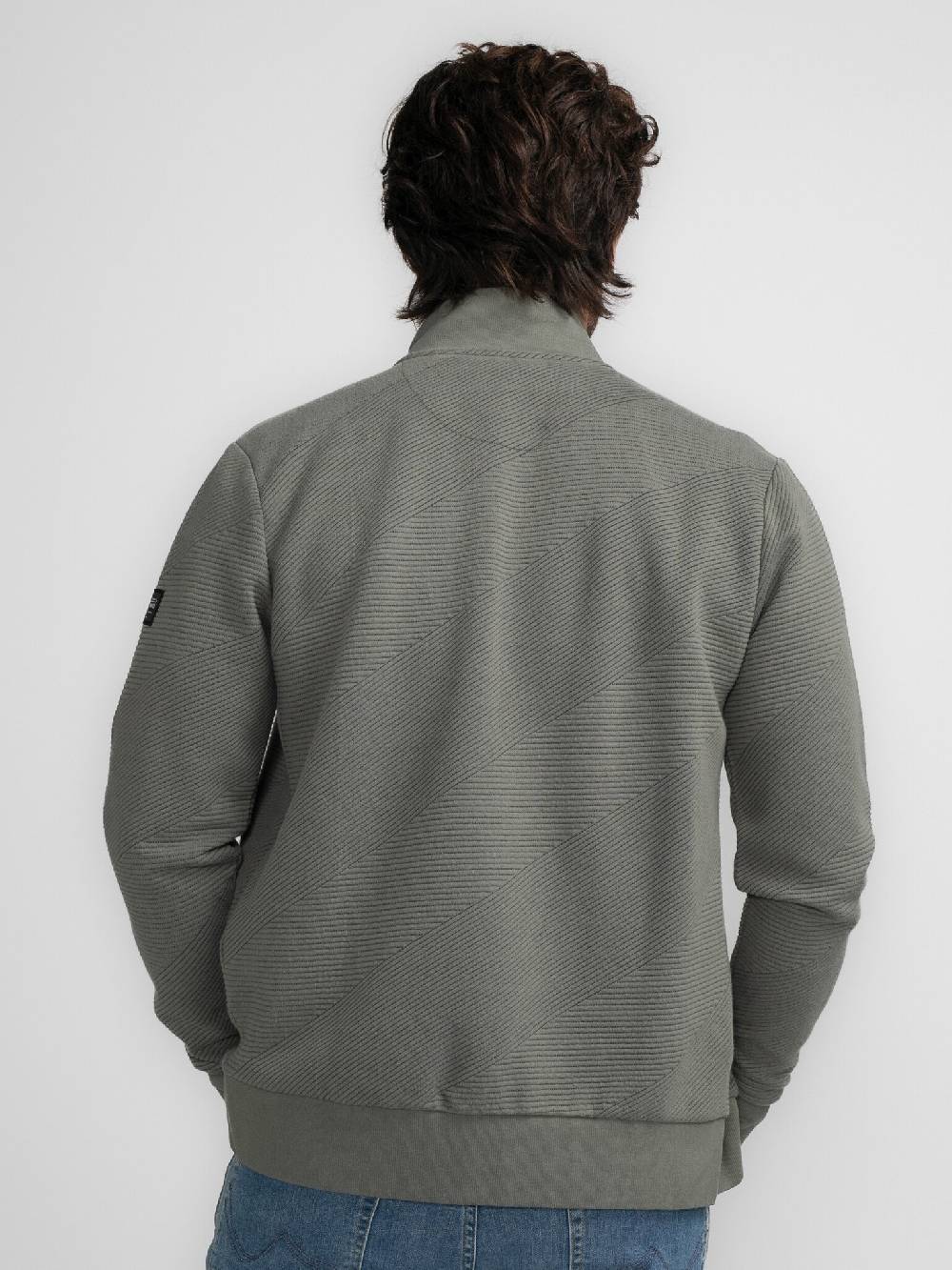 Petrol M-3040-SWC315 Men Sweater Collar Zip (6165 Dark Sage) Großer Ausverkauf