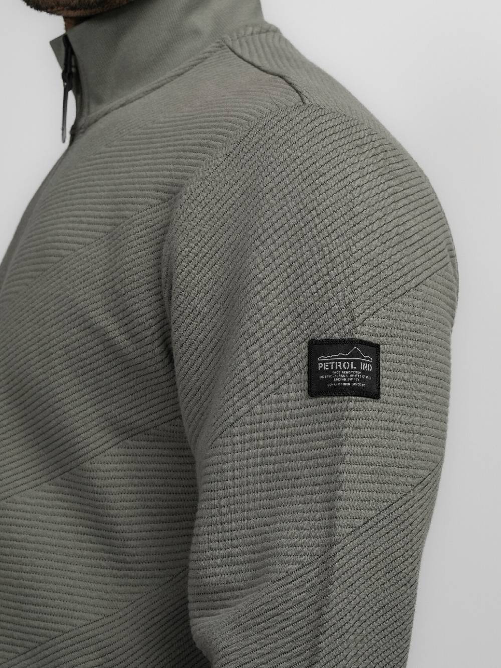 Petrol M-3040-SWC315 Men Sweater Collar Zip (6165 Dark Sage) Großer Ausverkauf