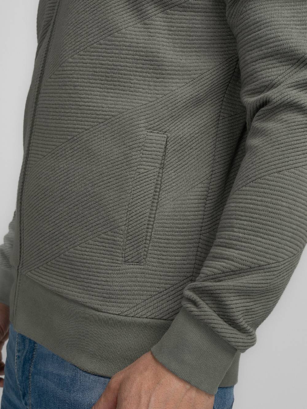 Petrol M-3040-SWC315 Men Sweater Collar Zip (6165 Dark Sage) Großer Ausverkauf