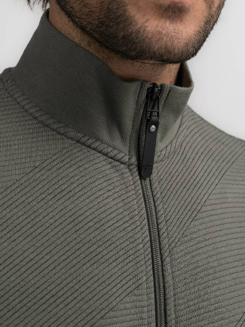 Petrol M-3040-SWC315 Men Sweater Collar Zip (6165 Dark Sage) Großer Ausverkauf