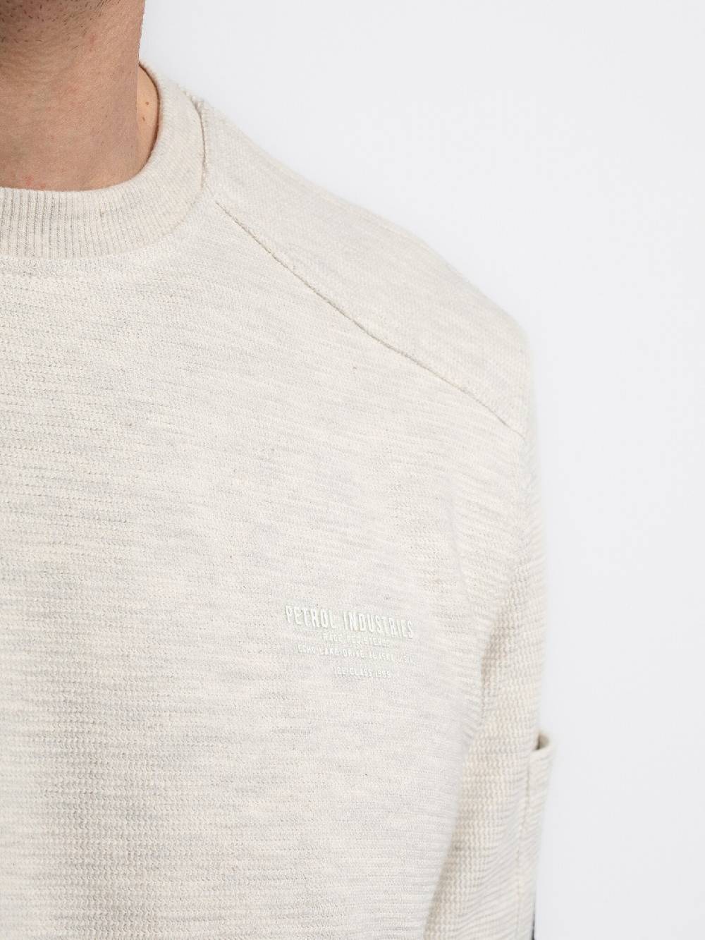 Petrol M-3040-SWR304 Men Sweater Round Neck (0009 Antique White Melee) Online Shopping