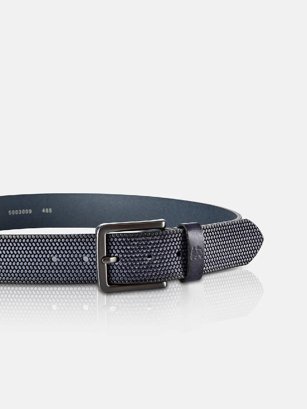 Lerros 5003009 RIEM *LEWIS* VAN BUFFELLEER MET RELIËF (485 CLASSIC NAVY) Muttertagsangebot