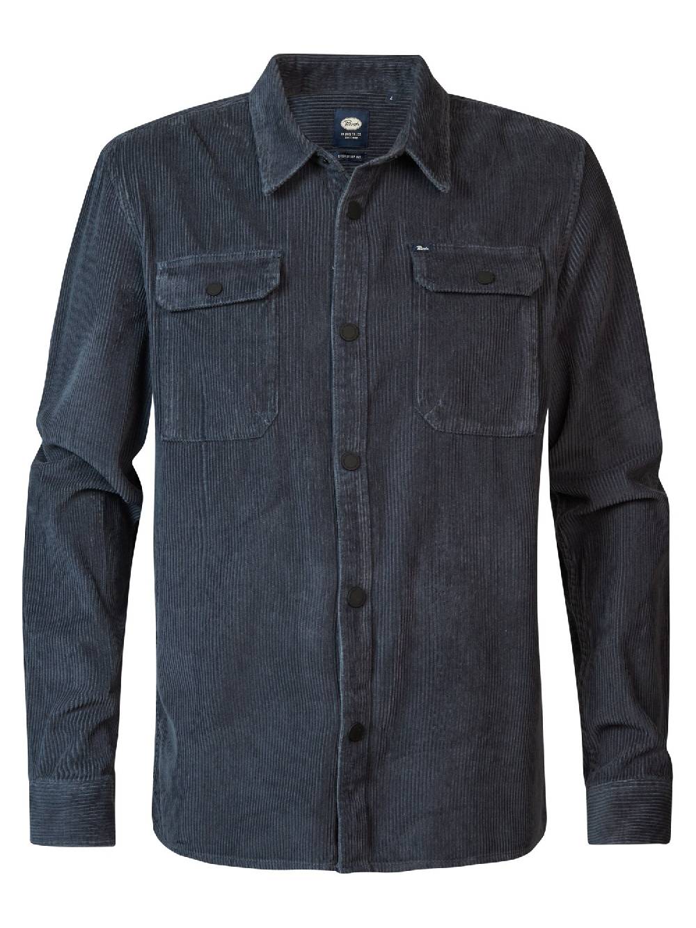 Petrol M-3040-SIL427 MEN SHIRT LONG SLEEVE UNI 5185 Midnight Blue Online Shopping