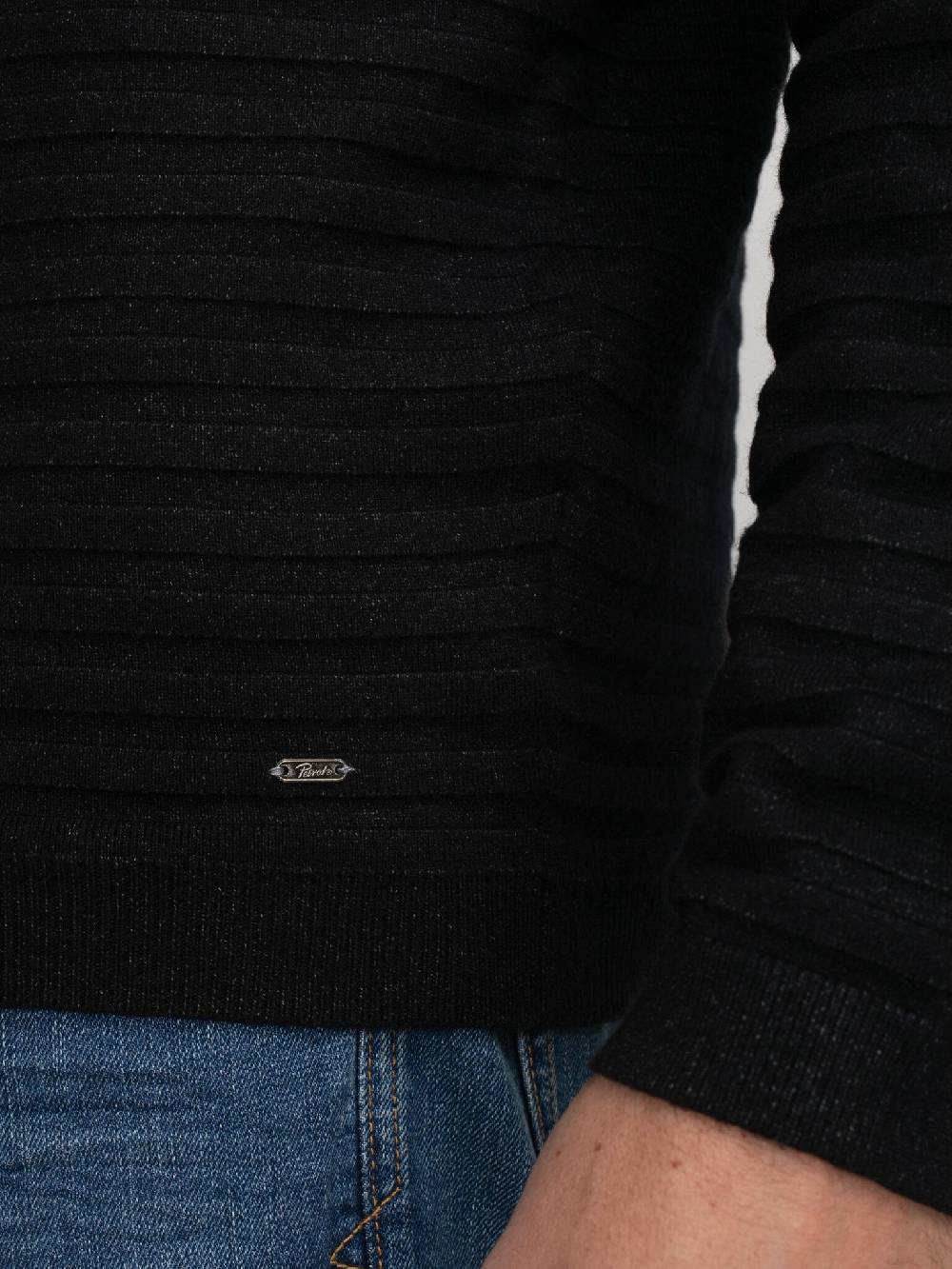 Petrol M-3040-KWR269 Men Knitwear Round Neck Basic (9091 Dark Black) Cyber Monday