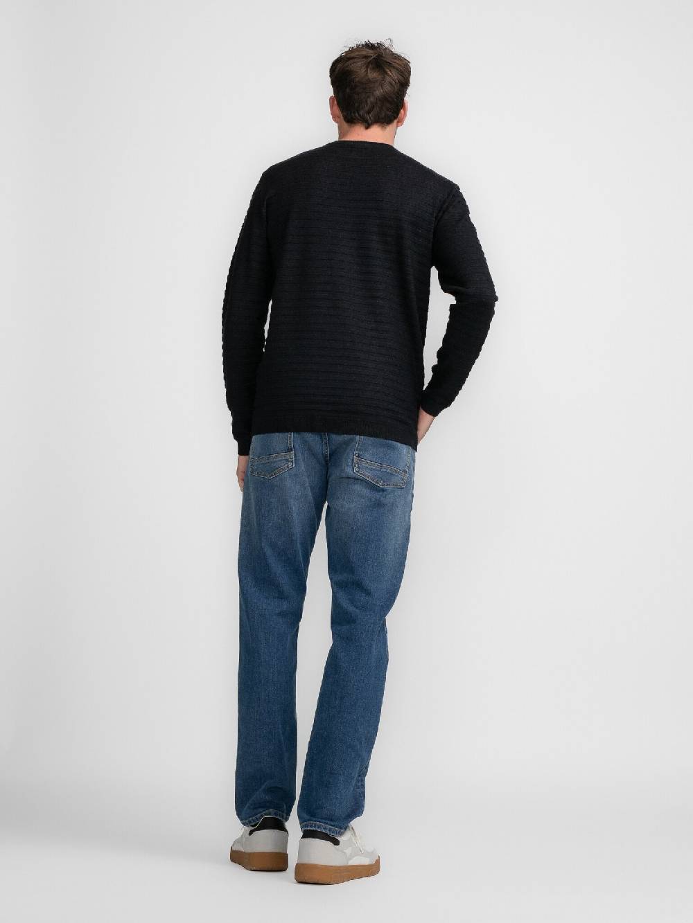 Petrol M-3040-KWR269 Men Knitwear Round Neck Basic (9091 Dark Black) Cyber Monday