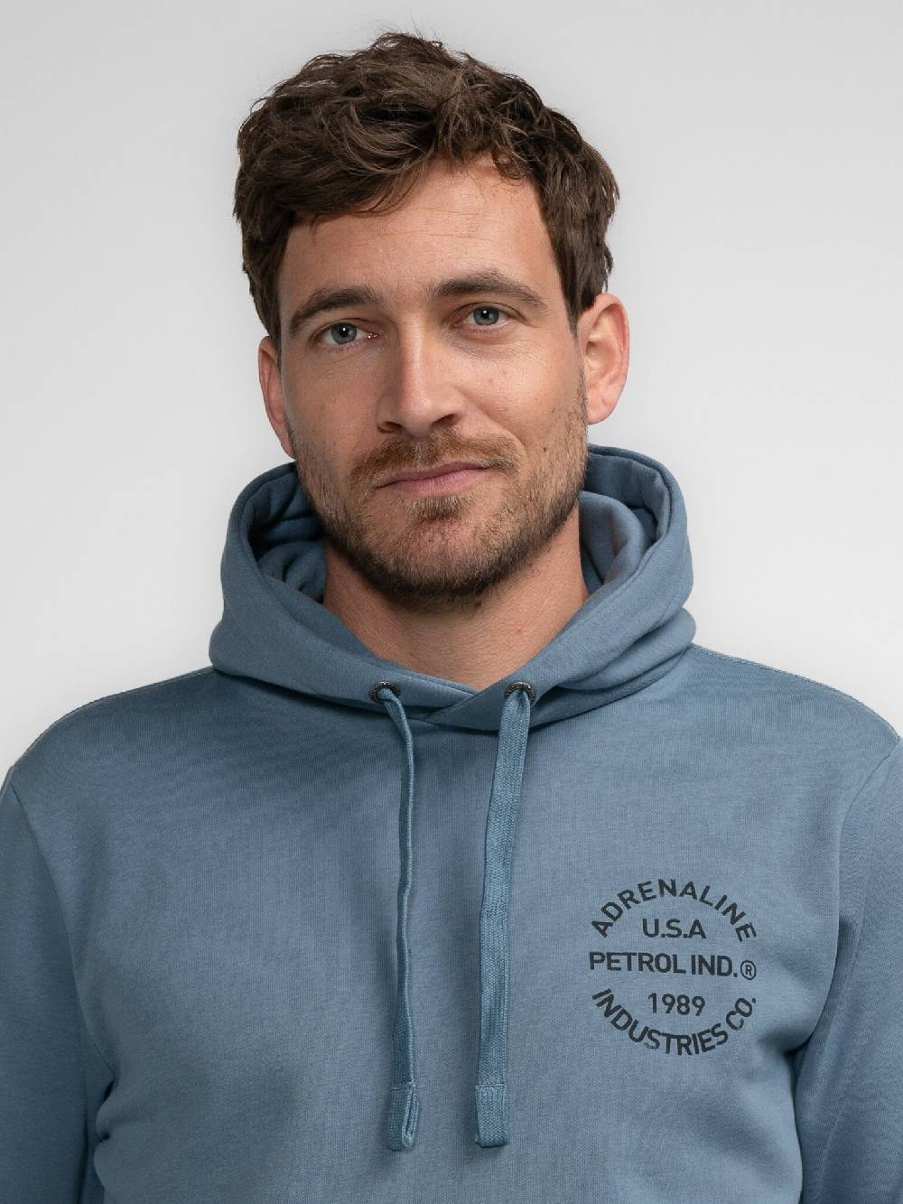 Petrol M-3040-SWH361 Men Sweater Hooded Print (5183 Light Shadow) Heißer Verkauf