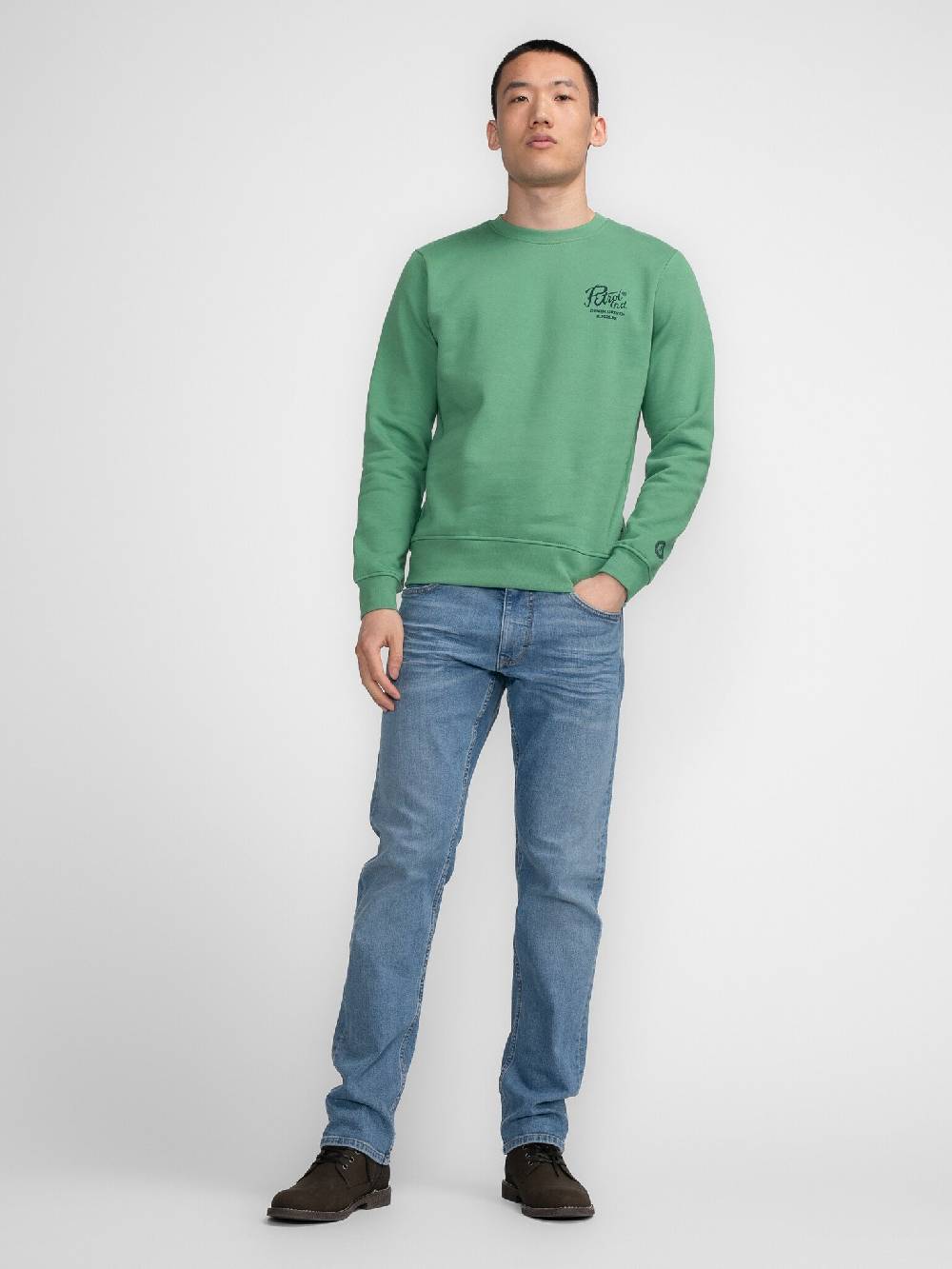 Petrol M-3040-SWR363 Men Sweater Round Neck Print (6167 Wasabi) Neueste Mode
