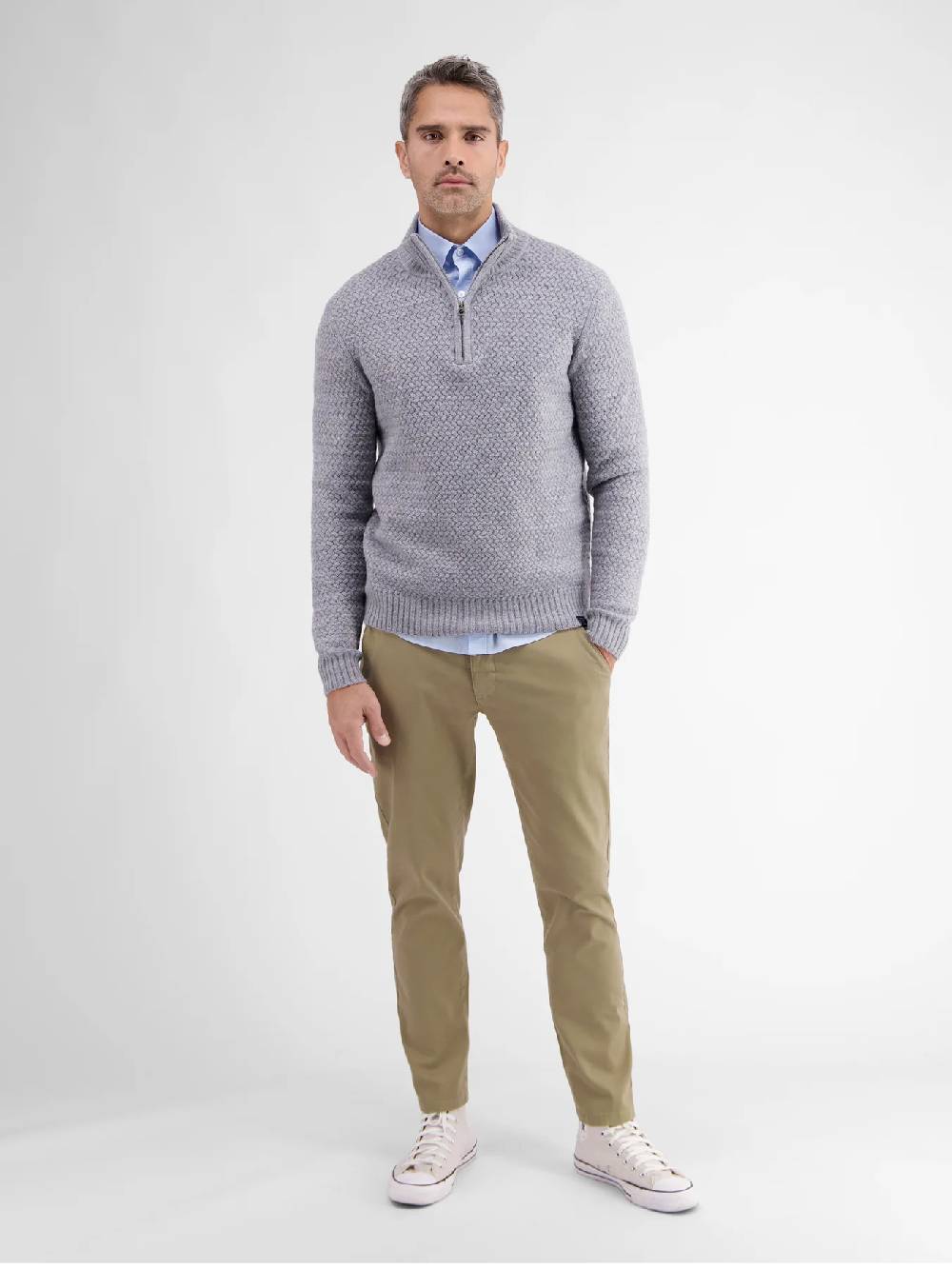 Lerros 2009166 CHINO MICROSTRUCTUUR SLIM FIT (730 SOFT BEIGE) Blitzangebot