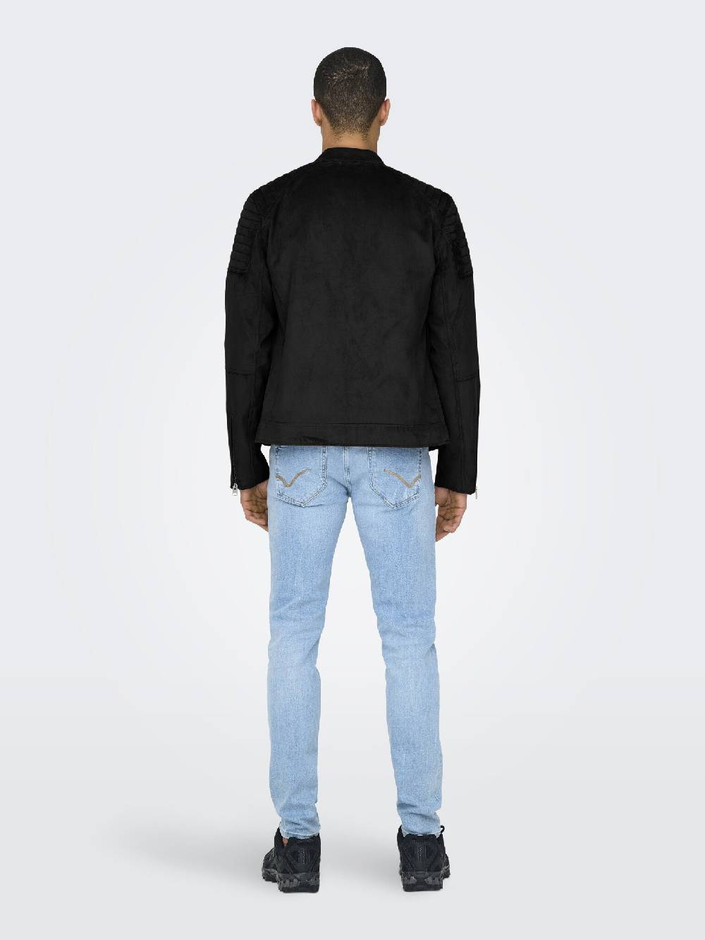 Only & Sons ONSGUS FAUX SUEDE RACER JACKET (Black) Bis zu 50% Rabatt